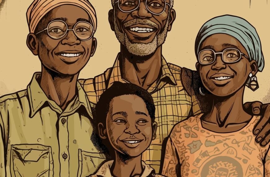Typical African Family Illustration