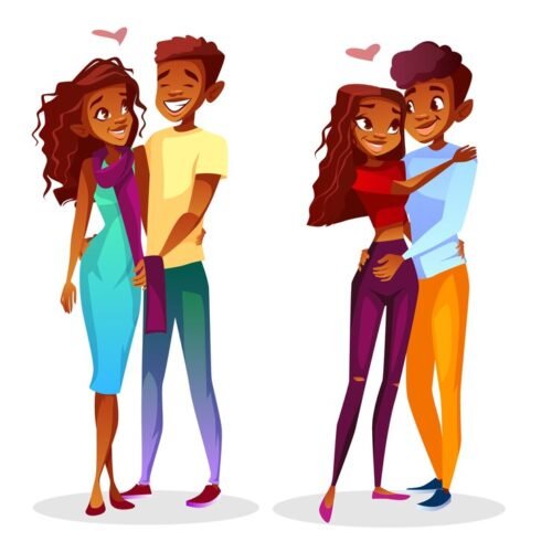 black-couple-love-illustration-young-afro-american-teen-boy-girl-romance