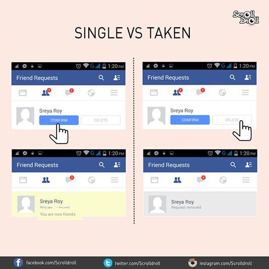 single vs. taken: social life